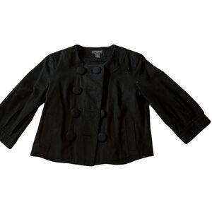 Banana Republic black linen short pea coat